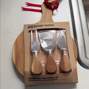 B&B Bread+Butter Acacia Wood Cheese Set